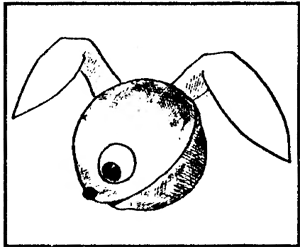 Кролик из ореховых скорлупок: рисуем глазки