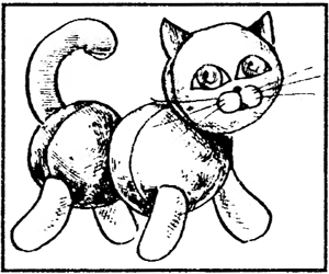 Кошка из ореховых скорлупок