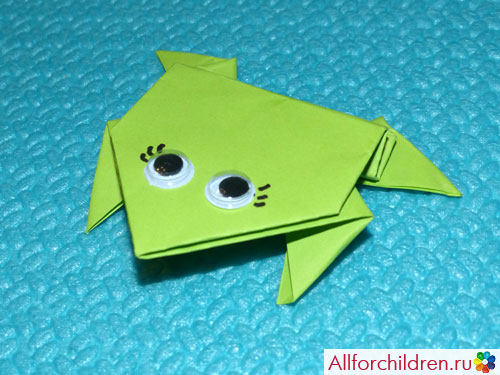 Как сделать прыгающую лягушку оригами из бумаги
