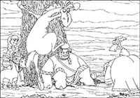 Раскраска Юлий лезет на дерево