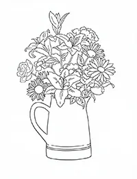 Раскраска Цветы в графине