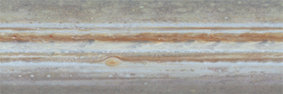 Движение облаков в атмосфере Юпитера (анимация)