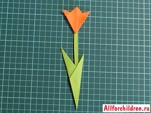 Готовый тюльпан оригами