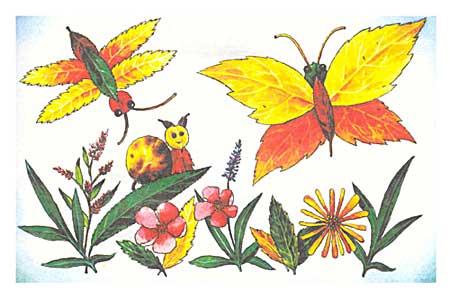 Бабочки из осенних листьев