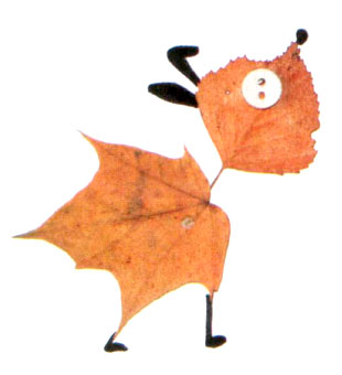 Собачка из осенних листьев