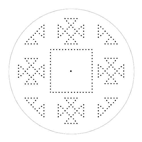 Нитяная графика (изонить (изображение нитью), ниточный дизайн). Схема для сверления дисков 2