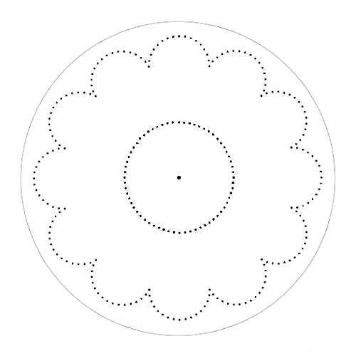 Нитяная графика (изонить (изображение нитью), ниточный дизайн). Схема для сверления дисков 5