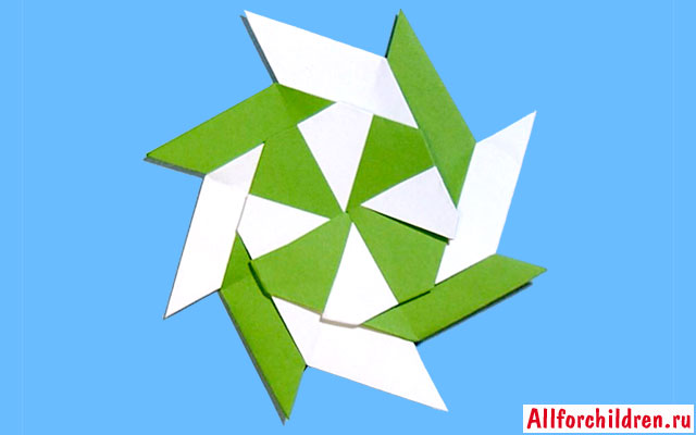 Оригами Сюрикен 8-лучевой