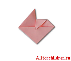 Оригами сердечко. Шаг 5а