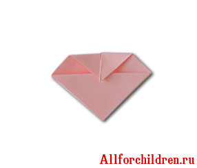 Оригами сердечко. Шаг 5б