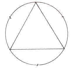 Равносторонний треугольник, вписанный в круг