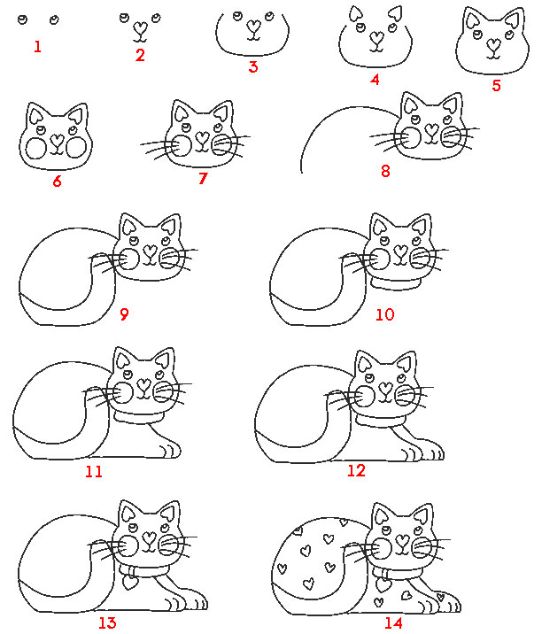 Рисуем котика с детьми 5 лет