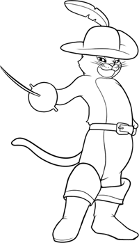 Готовый рисунок Кота в сапогах
