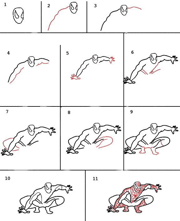 Как нарисовать Спайдермена