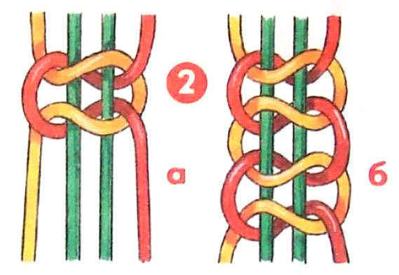 Схема плетения плоского брелока