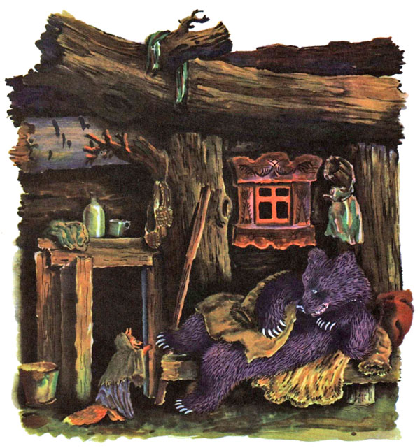 Перешла Лиса на житье к Медведю и стала осматривать да обнюхивать, где что у него лежит.