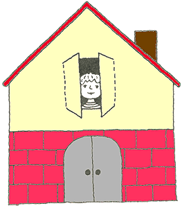 Картонный домик с окошком
