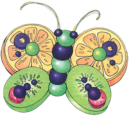 Бабочка из фруктов