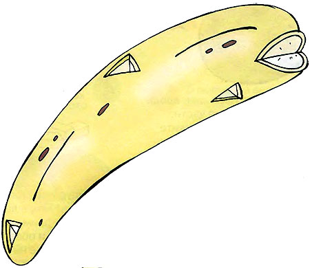 Вырез в банане для плавников