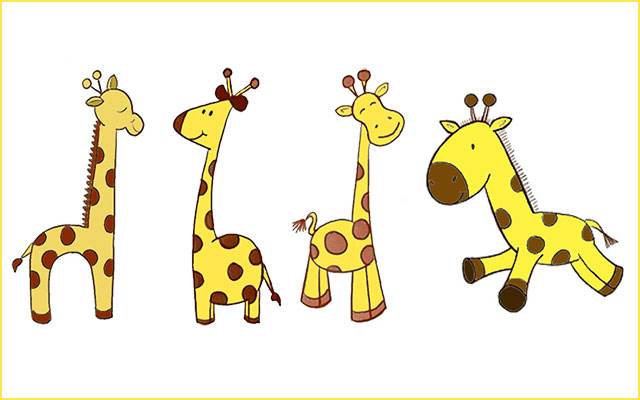 Учимся рисовать жирафов