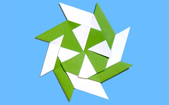 Оригами 8-лучевой сюрикен-трансформер