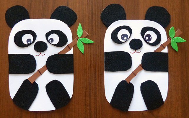 Панда из бумаги и картона