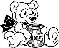 Плюшевый медведь с бочонком мёда