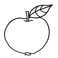 Яблоко с листочком
