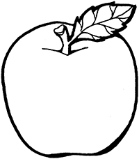 Яблоко с листиком