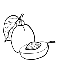 Абрикос и половинка абрикоса с косточкой