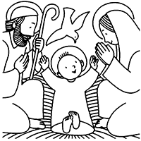 Маленький Иисус с Иосифом и Марией