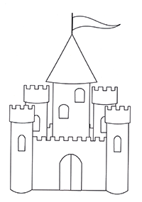 Замок с одной центральной и четырьмя угловыми башнями
