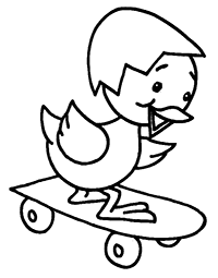Цыпленок катается на скейте