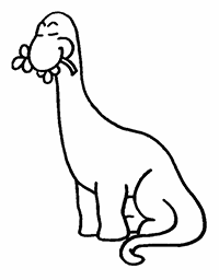 Мультяшный динозавр с цветком во рту