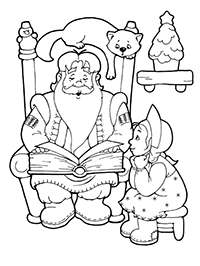 Дед Мороз читает Снегурочке сказку