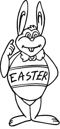 Кролик с надписью Easter на брюшке