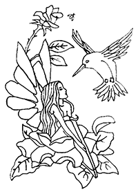 Девочка-эльф и колибри