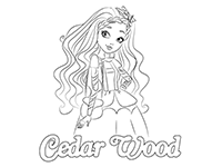 Cedar Wood - Кедра Вуд, дочь Пиноккио. Раскраска Ever After High