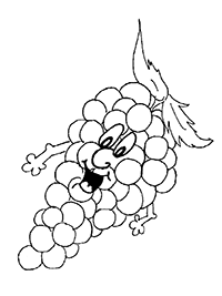 Гроздь винограда с весёлым личиком