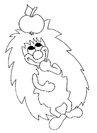 Ёж с яблоком на голове