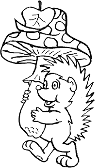 Ёжик с большим мухомором