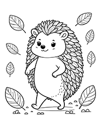 Ёжик и листья