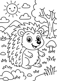 Весёлый ёжик на лесной полянке