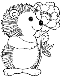 Ёжик с пышным цветком