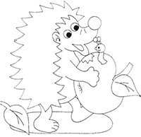 Ёж и яблоко с червячком