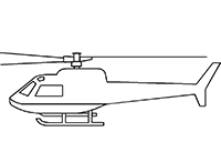 Вертолёт сбоку - простой рисунок