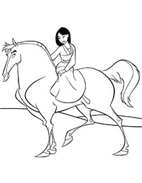 Мулан едет на лошади