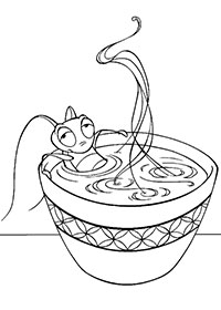 Кри-ки греется в чашке супа