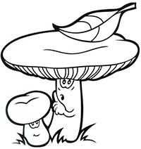 Большой гриб поучает гриба-малыша