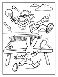 Заяц и Волк играют в пинг-понг